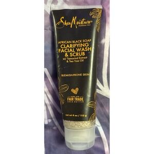 NEW Shea Moisture African Black Soap Clarifying Facial Wash &‎ Scrub